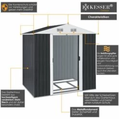 KESSER® Abri De Jardin XL En Métal 4,2 m³ Avec Base | 210 X 132 X 186 cm| 2x Portes Coulissantes Et Base| Remise à Outils | Armoire De Jardin | Toit En Pente Jardin Remise 10 KESSER® Abri De Jardin XL En Métal 4,2 m³ Avec Base | 210 X 132 X 186 cm| 2x Portes Coulissantes Et Base| Remise à Outils | Armoire De Jardin | Toit En Pente Jardin Remise -France Abri de jardin Soldes Boutique 50753084 4