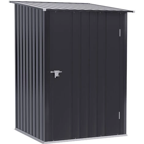 Outsunny Abri De Jardin - Remise Pour Outils - Cabanon Porte Verrouillable - Dim. 1L X 1,03l X 1,6H M - Tôle D'acier Ondulée Anthracite 3 Outsunny Abri De Jardin - Remise Pour Outils - Cabanon Porte Verrouillable - Dim. 1L X 1,03l X 1,6H M - Tôle D'acier Ondulée Anthracite