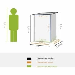 Outsunny Abri De Jardin - Remise Pour Outils - Cabanon Porte Verrouillable - Dim. 1L X 1,03l X 1,6H M - Tôle D'acier Ondulée Anthracite 9 Outsunny Abri De Jardin - Remise Pour Outils - Cabanon Porte Verrouillable - Dim. 1L X 1,03l X 1,6H M - Tôle D'acier Ondulée Anthracite -France Abri de jardin Soldes Boutique 50914722 3