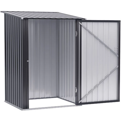 Outsunny Abri De Jardin - Remise Pour Outils - Cabanon Porte Verrouillable - Dim. 1L X 1,03l X 1,6H M - Tôle D'acier Ondulée Anthracite 6 Outsunny Abri De Jardin - Remise Pour Outils - Cabanon Porte Verrouillable - Dim. 1L X 1,03l X 1,6H M - Tôle D'acier Ondulée Anthracite – Image 4