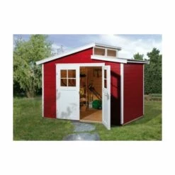 WEKA Abri 226 T.3, En épicéa Surface Intérieure Utile De 5,96 M² Finition Rouge Suedois