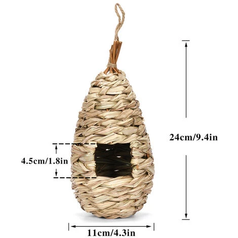 Tissé Nid D'oiseau Colibri Maison Hanging Cabane D'oiseaux Pour Oiseaux Habitat Extérieur Jardin Décoration Accessoires De Jardin Fournitures, Fontainebleau 4 Tissé Nid D'oiseau Colibri Maison Hanging Cabane D'oiseaux Pour Oiseaux Habitat Extérieur Jardin Décoration Accessoires De Jardin Fournitures, Fontainebleau – Image 2