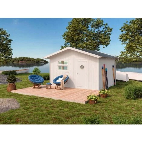 Abri De Jardin Alpholz Sola Naturel , 70 Mm Épaisseur Paroi 399 X 385 Cm - Sans Traitement De Couleur 3 Abri De Jardin Alpholz Sola Naturel , 70 Mm Épaisseur Paroi 399 X 385 Cm - Sans Traitement De Couleur