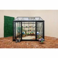 Serre Terrando Amalie Noir Revêtu Par Poudre, 4 Mm Épaisseur De Paroi 457 X 309 Cm - Noir -France Abri de jardin Soldes Boutique 51420937 3