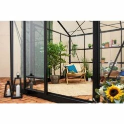 Serre Terrando Amalie Noir Revêtu Par Poudre, 4 Mm Épaisseur De Paroi 457 X 309 Cm - Noir -France Abri de jardin Soldes Boutique 51420937 5