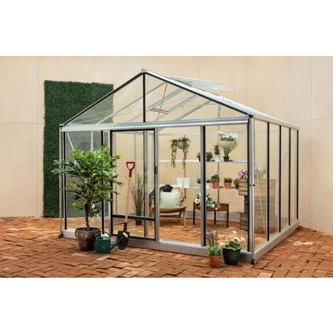 Serre Terrando Mathis Argent Revêtu Par Poudre, 4 Mm Épaisseur De Paroi 236 X 309 Cm 3 Serre Terrando Mathis Argent Revêtu Par Poudre, 4 Mm Épaisseur De Paroi 236 X 309 Cm