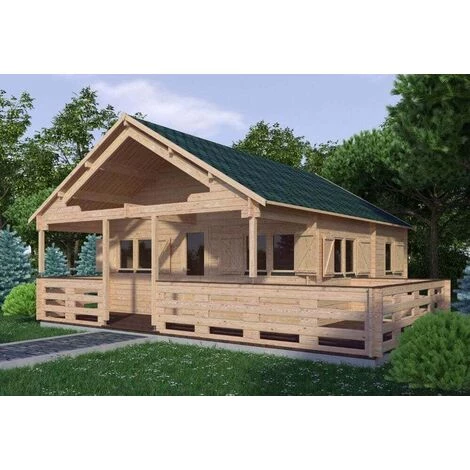 ALPHOLZ Chalet De Jardin Gustav Naturel , 44 Mm Épaisseur Paroi 621 X 810 Cm - Sans Traitement De Couleur 3 ALPHOLZ Chalet De Jardin Gustav Naturel , 44 Mm Épaisseur Paroi 621 X 810 Cm - Sans Traitement De Couleur