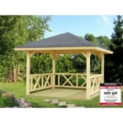 Pavillon De Jardin Palmako Betty 9,0 M² Naturel 386 X Cm - Sans Traitement De Couleur