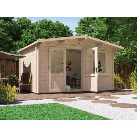 DUNSTER HOUSE LTD. Abri De Jardin Rhine Naturel , 28 Mm Épaisseur Paroi 430 X 400 Cm - Sans Traitement De Couleur 4 DUNSTER HOUSE LTD. Abri De Jardin Rhine Naturel , 28 Mm Épaisseur Paroi 430 X 400 Cm - Sans Traitement De Couleur – Image 2