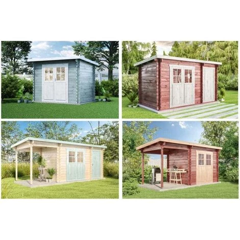 CARLSSON Abri De Jardin Corfou Avec Extension Et Toit En Pente Naturel , 28 Mm Épaisseur Paroi 556 X 224 Cm 5 CARLSSON Abri De Jardin Corfou Avec Extension Et Toit En Pente Naturel , 28 Mm Épaisseur Paroi 556 X 224 Cm – Image 3