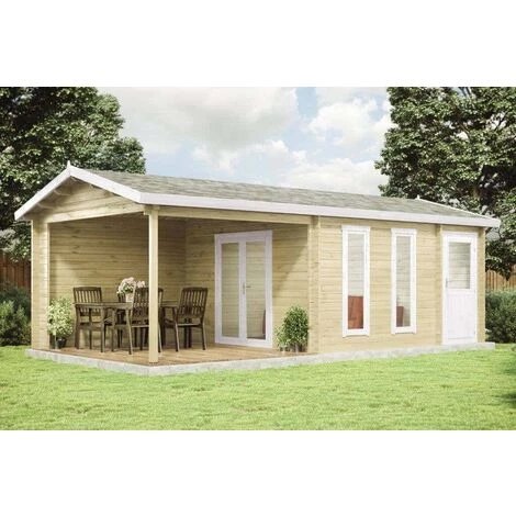 ALPHOLZ Abri De Jardin Nürnburg-44 ISO A Naturel , 44 Mm Épaisseur Paroi 776 X 404 Cm - Sans Traitement De Couleur 3 ALPHOLZ Abri De Jardin Nürnburg-44 ISO A Naturel , 44 Mm Épaisseur Paroi 776 X 404 Cm - Sans Traitement De Couleur