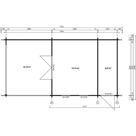 ALPHOLZ Abri De Jardin Nürnburg-44 ISO A Naturel , 44 Mm Épaisseur Paroi 776 X 404 Cm - Sans Traitement De Couleur 5 ALPHOLZ Abri De Jardin Nürnburg-44 ISO A Naturel , 44 Mm Épaisseur Paroi 776 X 404 Cm - Sans Traitement De Couleur – Image 3