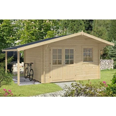 ALPHOLZ Abri De Jardin Franco Premium Naturel , 44 Mm Épaisseur Paroi 527 X 470 Cm - Sans Traitement De Couleur 5 ALPHOLZ Abri De Jardin Franco Premium Naturel , 44 Mm Épaisseur Paroi 527 X 470 Cm - Sans Traitement De Couleur – Image 3