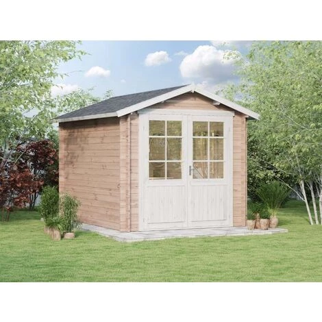 ALPHOLZ Abri De Jardin Brême-28 B Naturel , 28 Mm Épaisseur Paroi 270 X 340 Cm - Sans Traitement De Couleur 3 ALPHOLZ Abri De Jardin Brême-28 B Naturel , 28 Mm Épaisseur Paroi 270 X 340 Cm - Sans Traitement De Couleur