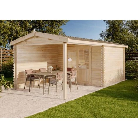 ALPHOLZ Abri De Jardin Ruben-28 Naturel , 28 Mm Épaisseur Paroi 596 X 348 Cm 4 ALPHOLZ Abri De Jardin Ruben-28 Naturel , 28 Mm Épaisseur Paroi 596 X 348 Cm – Image 2