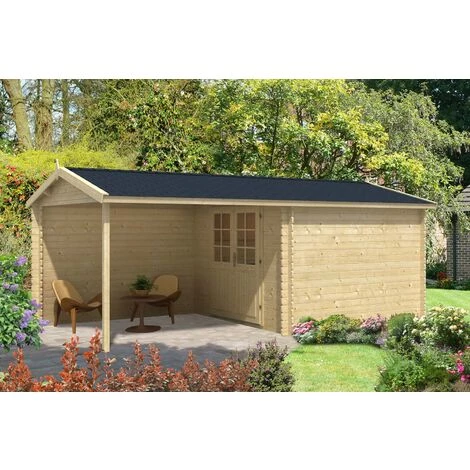 ALPHOLZ Abri De Jardin Ruben-28 Naturel , 28 Mm Épaisseur Paroi 596 X 348 Cm 5 ALPHOLZ Abri De Jardin Ruben-28 Naturel , 28 Mm Épaisseur Paroi 596 X 348 Cm – Image 3