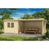 CARLSSON Abri De Jardin Brilon 28-A Naturel , 28 Mm Épaisseur Paroi 697 X 254 Cm - Sans Traitement De Couleur