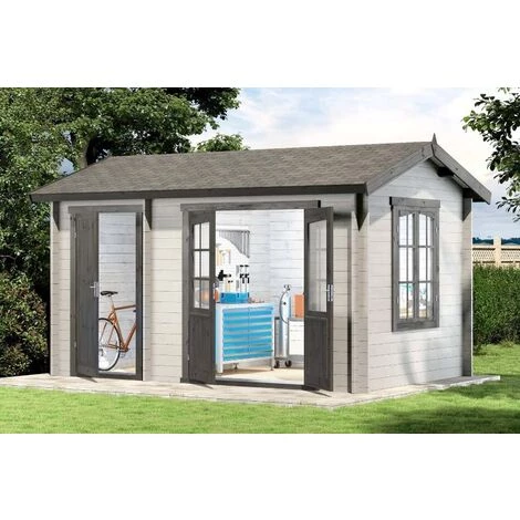 ALPHOLZ Abri De Jardin 2 Pièces Bolton-28 Naturel , 28 Mm Épaisseur Paroi 430 X 280 Cm 3 ALPHOLZ Abri De Jardin 2 Pièces Bolton-28 Naturel , 28 Mm Épaisseur Paroi 430 X 280 Cm