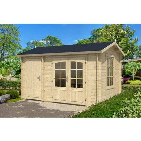 ALPHOLZ Abri De Jardin 2 Pièces Bolton-28 Naturel , 28 Mm Épaisseur Paroi 430 X 280 Cm 4 ALPHOLZ Abri De Jardin 2 Pièces Bolton-28 Naturel , 28 Mm Épaisseur Paroi 430 X 280 Cm – Image 2