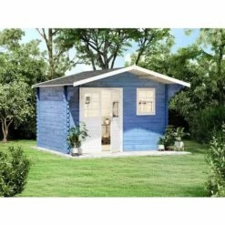 ALPHOLZ Abri De Jardin Erki-44 A ISO Naturel , 44 Mm Épaisseur Paroi 394 X 440 Cm - Sans Traitement De Couleur -France Abri de jardin Soldes Boutique 51421044 5