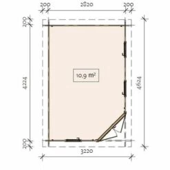 ALPHOLZ Abri De Jardin Pentagonal Lindau-40 Naturel , 40 Mm Épaisseur Paroi 462 X 322 Cm - Sans Traitement De Couleur -France Abri de jardin Soldes Boutique 51421053 3
