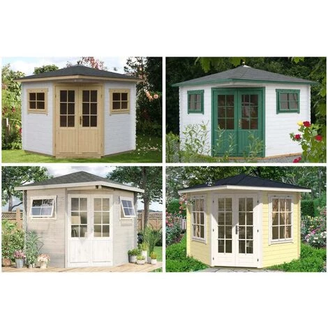 ALPHOLZ Abri De Jardin Pentagonal Sunny-C Naturel , 28 Mm Épaisseur Paroi 270 X Cm - Sans Traitement De Couleur 5 ALPHOLZ Abri De Jardin Pentagonal Sunny-C Naturel , 28 Mm Épaisseur Paroi 270 X Cm - Sans Traitement De Couleur – Image 3