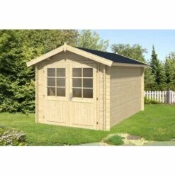 ALPHOLZ Abri De Jardin Brême-28 C Naturel , 28 Mm Épaisseur Paroi 270 X 420 Cm