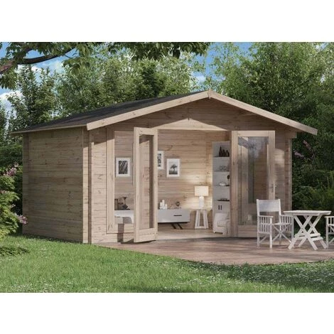 Abri De Jardin Alpholz Mirko Moderne A Naturel , 28 Mm Épaisseur Paroi 400 X 350 Cm - Sans Traitement De Couleur 4 Abri De Jardin Alpholz Mirko Moderne A Naturel , 28 Mm Épaisseur Paroi 400 X 350 Cm - Sans Traitement De Couleur – Image 2