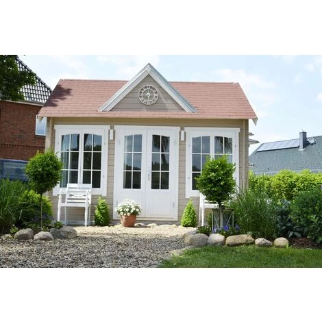 ALPHOLZ Abri De Jardin Clockhouse-28 Naturel , 28 Mm Épaisseur Paroi 440 X 340 Cm - Sans Traitement De Couleur 5 ALPHOLZ Abri De Jardin Clockhouse-28 Naturel , 28 Mm Épaisseur Paroi 440 X 340 Cm - Sans Traitement De Couleur – Image 3