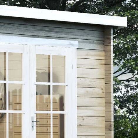 ALPHOLZ Abri De Jardin Maria Toit En Pente Naturel , 28 Mm Épaisseur Paroi 450 X 275 Cm - Sans Traitement De Couleur 4 ALPHOLZ Abri De Jardin Maria Toit En Pente Naturel , 28 Mm Épaisseur Paroi 450 X 275 Cm - Sans Traitement De Couleur – Image 2