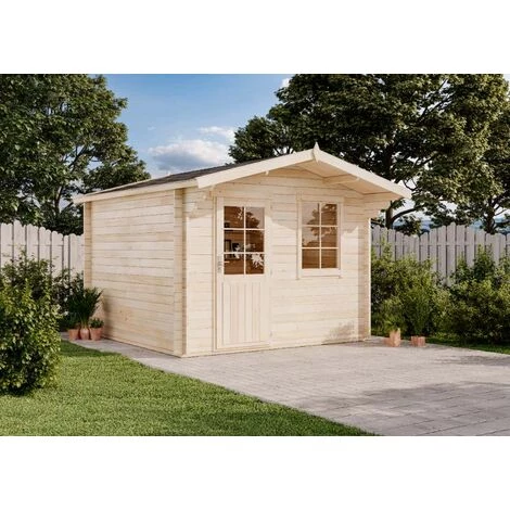 ALPHOLZ Abri De Jardin Clara-40 ISO Naturel , 40 Mm Épaisseur Paroi 330 X 390 Cm - Sans Traitement De Couleur 3 ALPHOLZ Abri De Jardin Clara-40 ISO Naturel , 40 Mm Épaisseur Paroi 330 X 390 Cm - Sans Traitement De Couleur