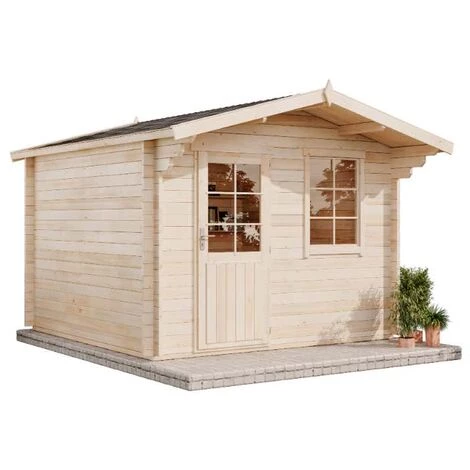 ALPHOLZ Abri De Jardin Clara-40 ISO Naturel , 40 Mm Épaisseur Paroi 330 X 390 Cm - Sans Traitement De Couleur 4 ALPHOLZ Abri De Jardin Clara-40 ISO Naturel , 40 Mm Épaisseur Paroi 330 X 390 Cm - Sans Traitement De Couleur – Image 2