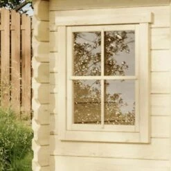 ALPHOLZ Abri De Jardin Pentagonal Sunny-A Naturel , 28 Mm Épaisseur Paroi 225 X Cm - Sans Traitement De Couleur -France Abri de jardin Soldes Boutique 51421071 2