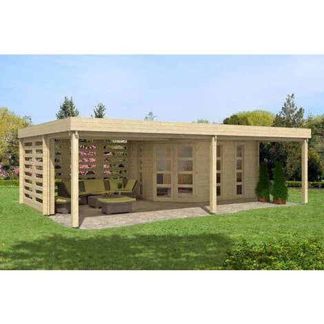 CARLSSON Poolhouse - Abri De Jardin Panama-40 Naturel , 40 Mm Épaisseur Paroi 789 X 516 Cm - Sans Traitement De Couleur 5 CARLSSON Poolhouse - Abri De Jardin Panama-40 Naturel , 40 Mm Épaisseur Paroi 789 X 516 Cm - Sans Traitement De Couleur – Image 3