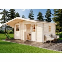 ALPHOLZ Abri De Jardin Bruxelles ISO Naturel , 44 Mm Épaisseur Paroi 470 X 460 Cm - Sans Traitement De Couleur -France Abri de jardin Soldes Boutique 51421091 3