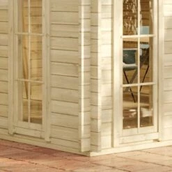 CARLSSON Abri De Jardin Lausitz ISO Avec Annexe Naturel , 40 Mm Épaisseur Paroi 590 X 477 Cm - Sans Traitement De Couleur -France Abri de jardin Soldes Boutique 51421100 4