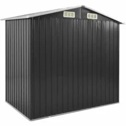 YOUTHUP Abri De Jardin Avec étagère Anthracite 205x130x183 Cm Fer - Gris -France Abri de jardin Soldes Boutique 51868180 5