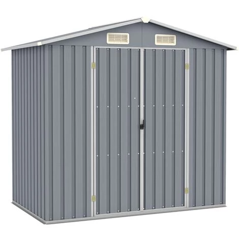 YOUTHUP Abri De Jardin Gris 205x129x183 Cm Acier Galvanisé - Gris 3 YOUTHUP Abri De Jardin Gris 205x129x183 Cm Acier Galvanisé - Gris