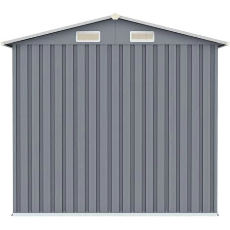 YOUTHUP Abri De Jardin Gris 205x129x183 Cm Acier Galvanisé - Gris 7 YOUTHUP Abri De Jardin Gris 205x129x183 Cm Acier Galvanisé - Gris – Image 5