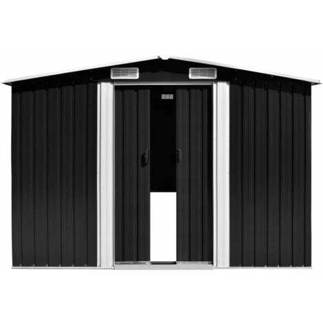 YOUTHUP Abri De Jardin Anthracite 257x779x181 Cm Acier Galvanisé - Anthracite 5 YOUTHUP Abri De Jardin Anthracite 257x779x181 Cm Acier Galvanisé - Anthracite – Image 3