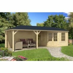 ALPHOLZ Abri De Jardin Mississippi-40 Naturel , 40 Mm Épaisseur Paroi 830 X 325 Cm - Sans Traitement De Couleur -France Abri de jardin Soldes Boutique 51905017 4