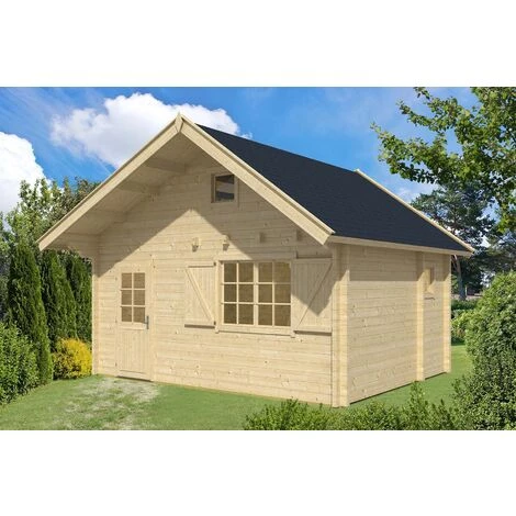 ALPHOLZ Chalet De Jardin Fiona-70 ISO Naturel Imprégné, 70 Mm Épaisseur Paroi 568 X 528 Cm - Sans Traitement De Couleur 3 ALPHOLZ Chalet De Jardin Fiona-70 ISO Naturel Imprégné, 70 Mm Épaisseur Paroi 568 X 528 Cm - Sans Traitement De Couleur