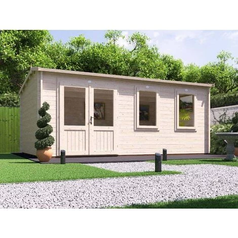 DUNSTER HOUSE LTD. Abri De Jardin Modetro Naturel , 45 Mm Épaisseur Paroi 600 X 378 Cm - Sans Traitement De Couleur 3 DUNSTER HOUSE LTD. Abri De Jardin Modetro Naturel , 45 Mm Épaisseur Paroi 600 X 378 Cm - Sans Traitement De Couleur