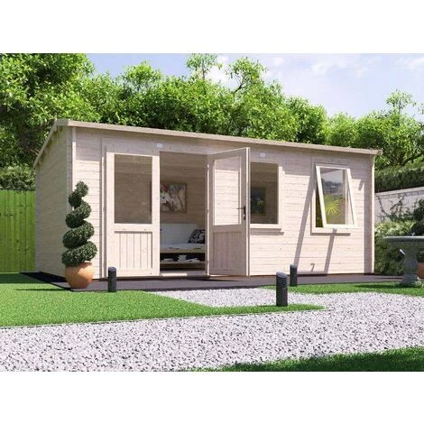 DUNSTER HOUSE LTD. Abri De Jardin Modetro Naturel , 45 Mm Épaisseur Paroi 600 X 378 Cm - Sans Traitement De Couleur 4 DUNSTER HOUSE LTD. Abri De Jardin Modetro Naturel , 45 Mm Épaisseur Paroi 600 X 378 Cm - Sans Traitement De Couleur – Image 2