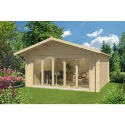 ALPHOLZ Chalet De Jardin Gentian-70 Premium Naturel Imprégné, 70 Mm Épaisseur Paroi 548 X 602 Cm - Sans Traitement De Couleur