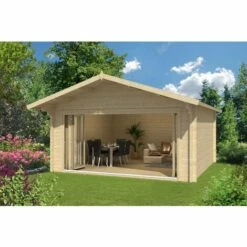 ALPHOLZ Chalet De Jardin Gentian-70 Premium Naturel Imprégné, 70 Mm Épaisseur Paroi 548 X 602 Cm - Sans Traitement De Couleur -France Abri de jardin Soldes Boutique 51905105 3