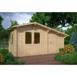 ALPHOLZ Cabane à Outils Déco Marron Imprégné, 44 Mm Épaisseur De Paroi 525 X 350 Cm - Marron