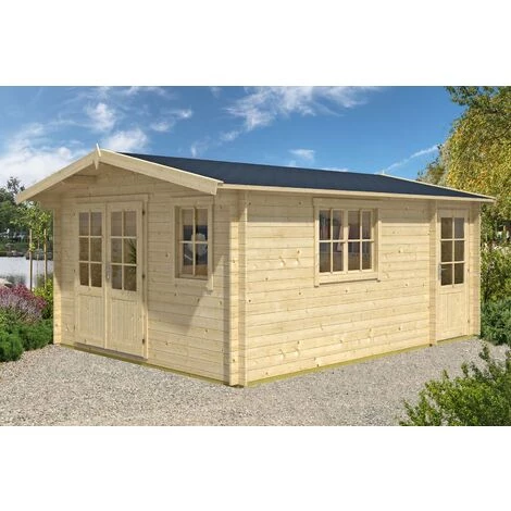 ALPHOLZ Abri De Jardin Jennifer-28 Marron Imprégné, 28 Mm Épaisseur Paroi 400 X 550 Cm - Marron 3 ALPHOLZ Abri De Jardin Jennifer-28 Marron Imprégné, 28 Mm Épaisseur Paroi 400 X 550 Cm - Marron