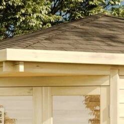 ALPHOLZ Abri De Jardin Pentagonal Maja ISO Naturel , 44 Mm Épaisseur Paroi 425 X Cm - Sans Traitement De Couleur -France Abri de jardin Soldes Boutique 51905136 3