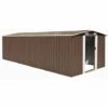 Topdeal Abri De Jardin 257x580x181 Cm Métal Marron